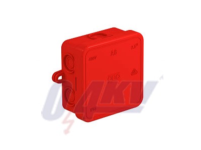 kábel-leágazódoboz 75x75x36, PE, piros 