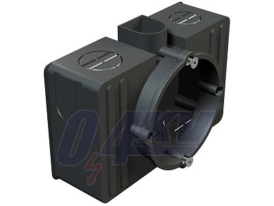 szerelvény-/kötődoboz vakolat alatti 70x110x48, PS, fekete 