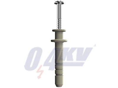 beütő dübel kettős peremmel 6x35mm, PA, szürkésfehér, 9002 