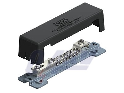 potenciálkiegyenlítő-sín kültérre, fém lábbal 188mm, V2A, 1.4301, fekete 