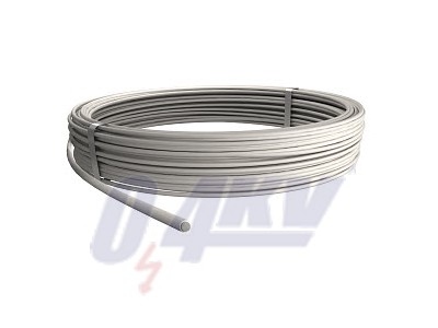 körvezető PVC köpennyel 8mm, Alu, krémfehér, 9001 