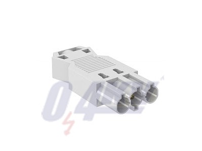 csatlakozódugó 3-pólusú, fehér 