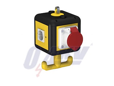 ellátóegység IP20, fogantyúval, előszerelt 140x140x252, PA, grafitszürke, 9011 