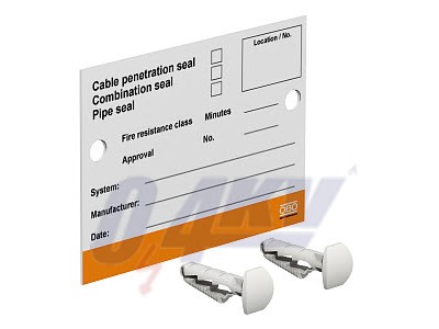 Felirati tábla tűzgátló tömítéshez 100x70mm, PS 