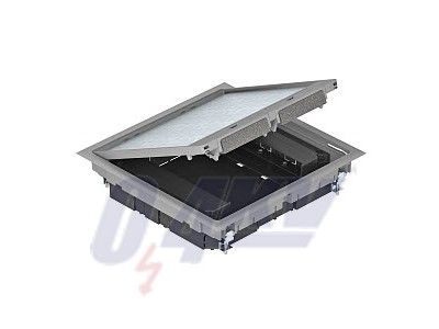 szerelvénybetét 263x263x59, PA, acélszürke, 7011 