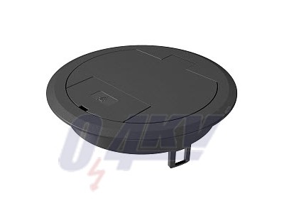 csapófedél műanyag kábelkivezetővel 140x140x40, PA, grafitszürke, 9011 