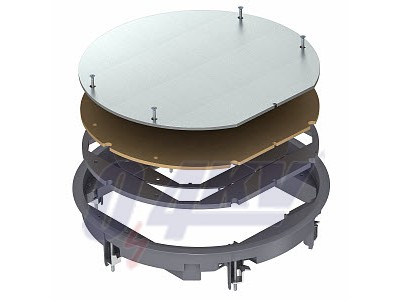 Ellenőrző fedlap univerzális szereléshez, PA, acélszürke, 7011 