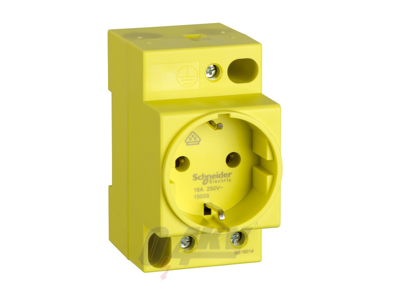 ACTI9 iPC 2P+F dugaszoló aljzat, 16A, sárga