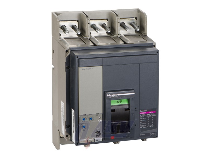 NS 800 H 3P fix kézi vezérlésű készülék mellső csatlakozás Micrologic 2.0