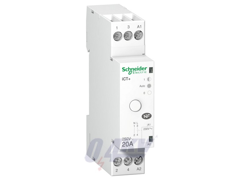 ACTI9 iCT+20A kézi vezérlésű kontraktor, 1P+N, Uc 230VAC