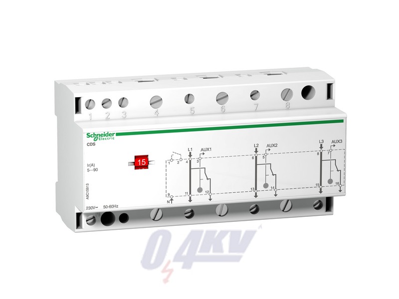 ACTI9 CDS terhelésfigyelő kontaktor, 1 csatorna/fázis, háromfázisú