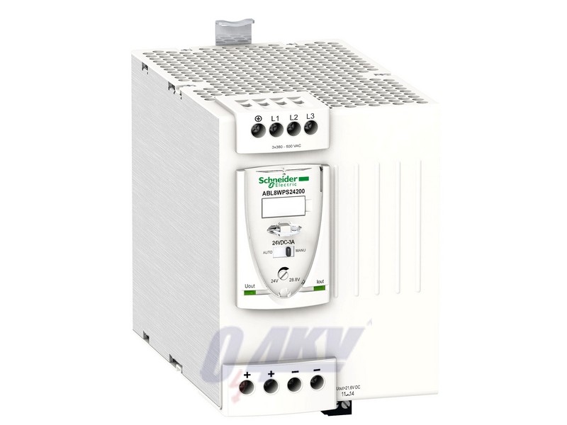 Phaseo ABL8 tápegység, 3f, 400VAC/24VDC, 20A, DIN sínre szerelhető