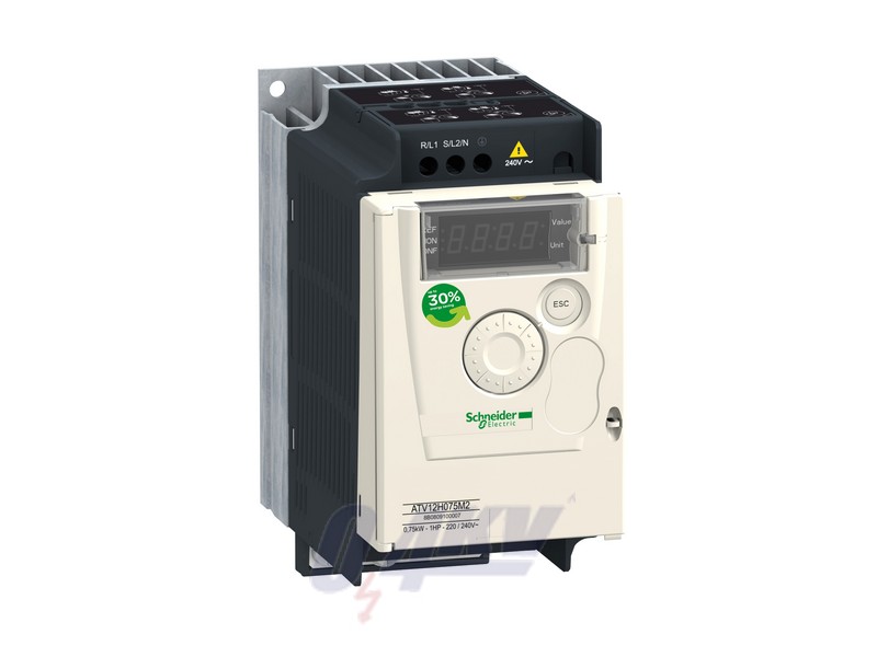 Altivar ATV12 frekvenciaváltó, 0,75kW, 1f, 230VAC, Modbus RTU, IP20, hűtőbordás