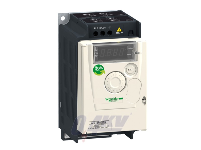 Altivar ATV12 frekvenciaváltó, 0,37kW, 1f, 230VAC, Modbus RTU, IP20, hűtőborda nélkül