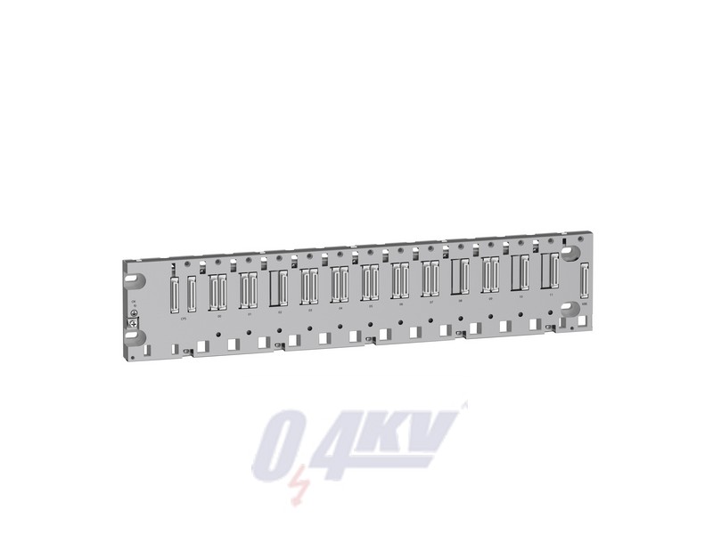 X80 hátlap, Ethernet, M580 PLC-hez, 12 I/O kártyahely, megerősített