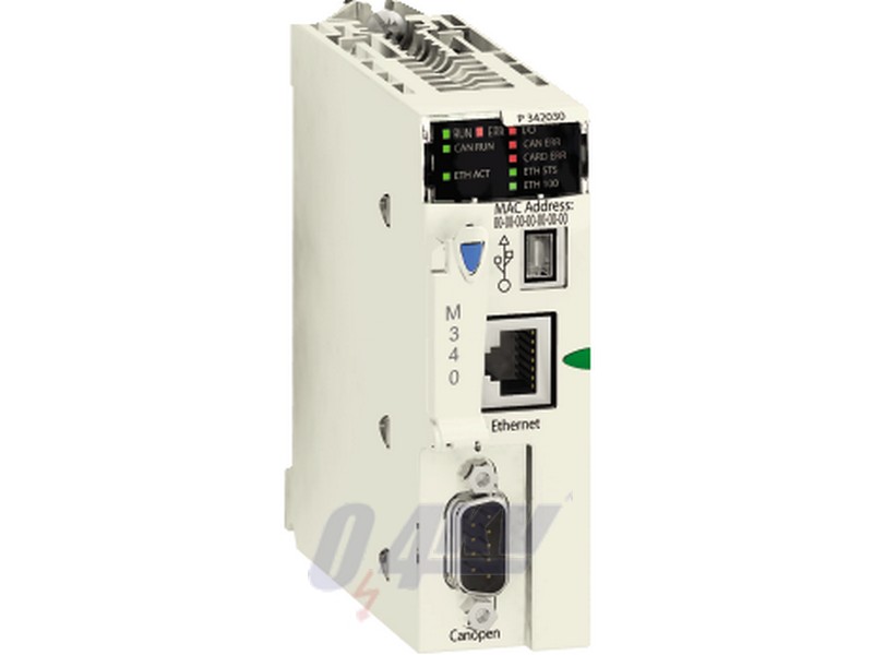 Modicon M340 processzor, L2, CANopen, Modbus TCP/IP / Ethernet IP