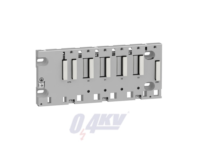 X80 hátlap, M340/M580 PLC-hez, 4 I/O kártyahely