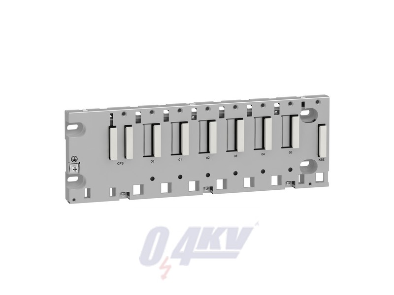 X80 hátlap, M340/M580 PLC-hez, 6 I/O kártyahely