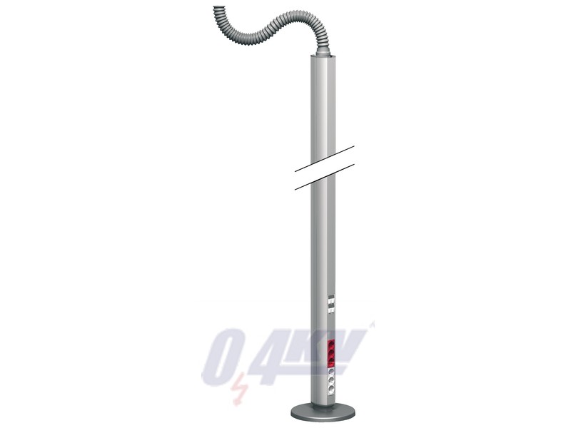 OPTILINE 45 energiaoszlop, szabadon álló, kétoldalas, 2.9 m, eloxált alu