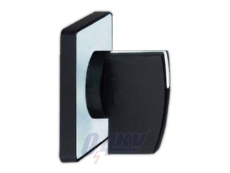 Harmony K bütykös kapcsoló működtető fej 45 x 45 mm - fémszínű - fekete kar -üres:gravírozáshoz előkészítve