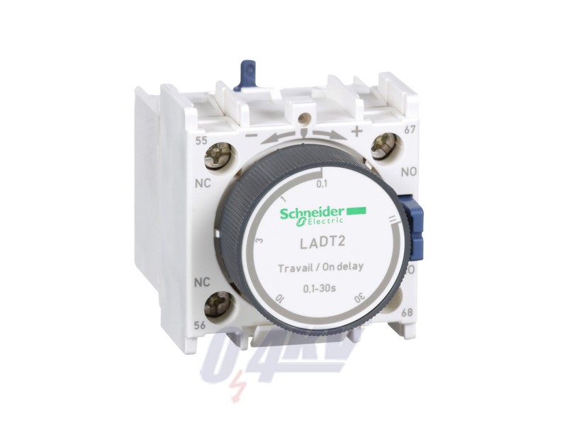 Behúzáskésleltető segédérintkező blokk, 0,1…30s, csavaros csatlakozás