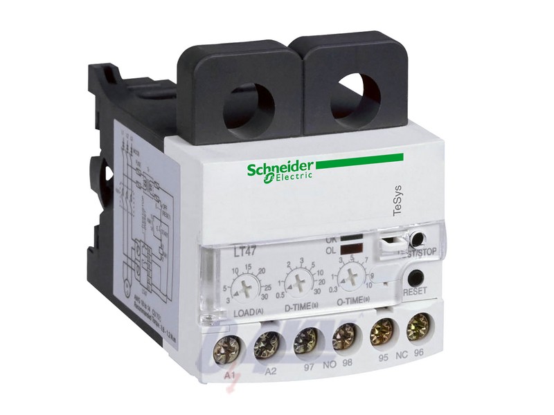 Elektronikus relé kézi/elekt reset, 0.5-5A, 220VAC