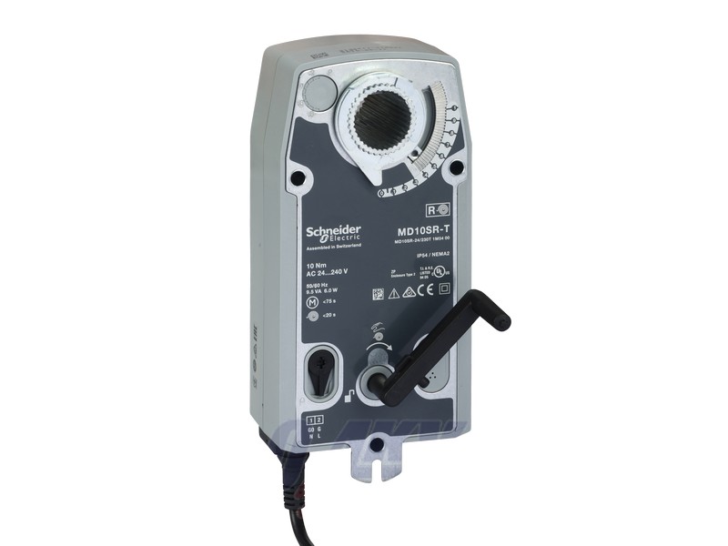 Rugóvisszatérítéses zsalumozgató, 10 Nm, 230VAC táp, Nyit/Zár kimenet, végálláskapcsolóval