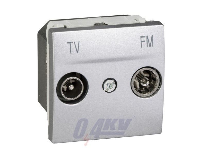 Unica TV/R aljzat, végzáró, rögzítőkeret nélkül, 2 modulos, alumínium