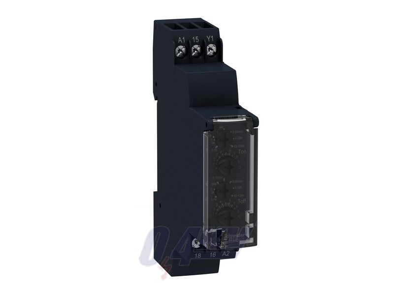 Zelio Time aszimmetrikus villogó időrelé, L-Li funkció, 1CO, 8A, 24VDC/24-240VAC