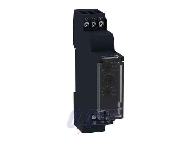 Zelio Time multifunkciós időrelé, 10 funkció, 1CO, 8A, 24VDC 24-240VAC