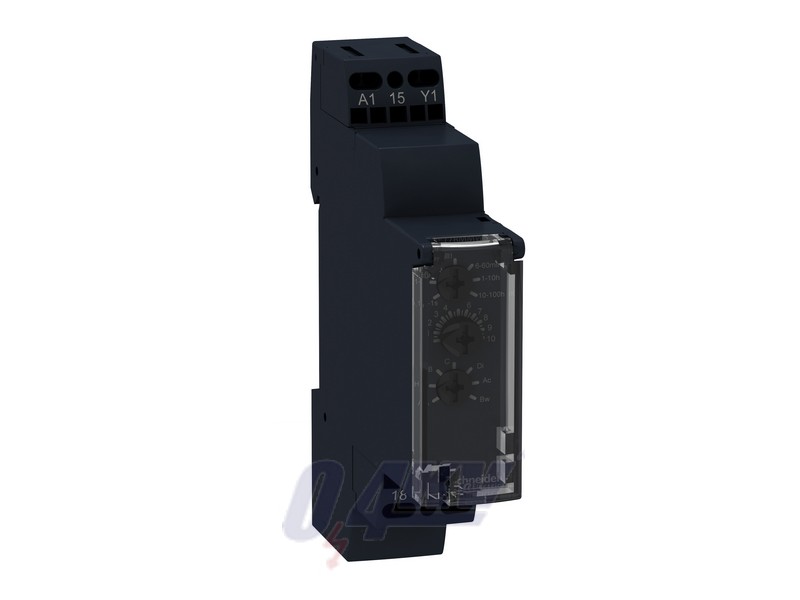 Zelio Time multifunkciós időrelé, 10 funkció, 1CO, 8A, 12-240VAC/DC