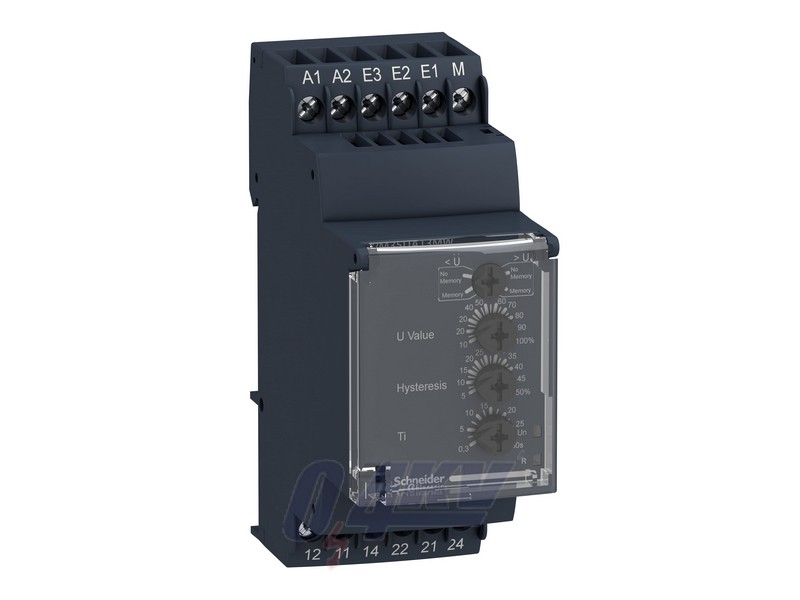 Zelio Control feszültségfigyelő relé, 2CO, 5A, 24…240VAC/DC, mérési tart.:1…100V