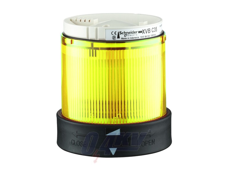 Harmony XVB Ø70 fényoszlop fénymodul, LED, folyamatos fényű, sárga, 24VAC/DC, diffúzorral