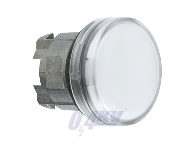 Harmony fém jelzőlámpa fej, Ø22, BA9s izzós jelzőlámpához, fehér