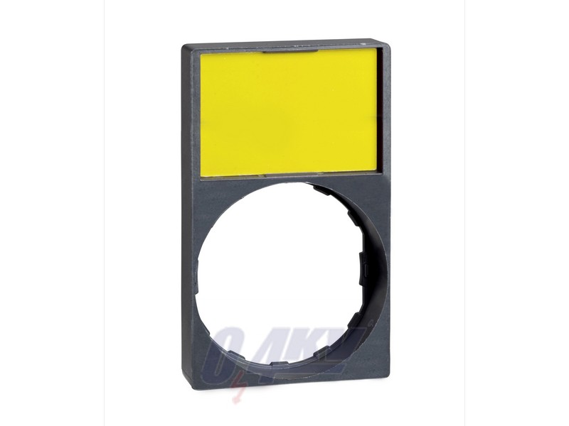 Harmony címketartó 30x50 mm, kiemelkedő, Ø22 készülékekhez, 18x27 mm jelöletlen felirati címkével, fehér/sárga