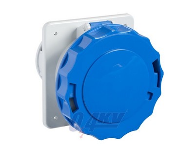 PRATIKA Falra szerelhető egyenes aljzat, 3P+F, 9h, 125A, 250V, IP67, csavaros