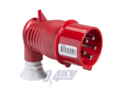 PRATIKA 90°-os lengővilla, 3P+N+F, 6h, 32A, 415V, IP44, csavaros