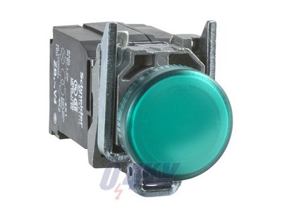 Harmony komplett fém BA9s izzós jelzőlámpa, Ø22, 230VAC, zöld