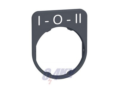 Harmony felirati tábla, 40x50 mm, műanyag, Ø30 süllyesztett készülékhez, I-O-II, szürke perem