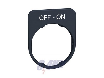 Harmony felirati tábla, 40x50 mm, műanyag, Ø30 süllyesztett készülékhez, OFF-ON