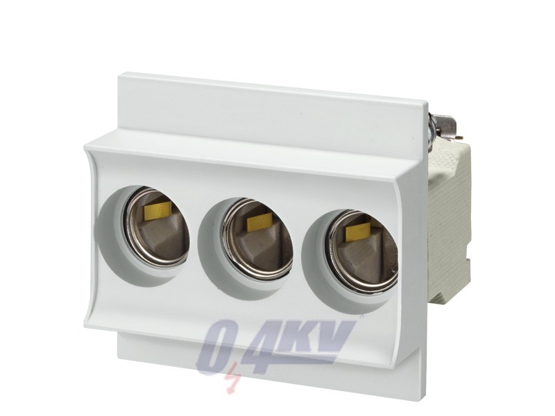 NEOZED, biztosítékalap, D02, 3 pólusú, 63 A, Un AC: 400 V, Un DC: 250 V