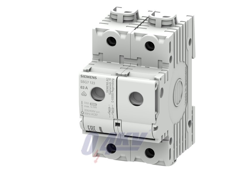 MINIZED, kapcsoló-megszakító biztosítékkal, D02, 2 pólusú, In: 63 A, Un AC: 400 V