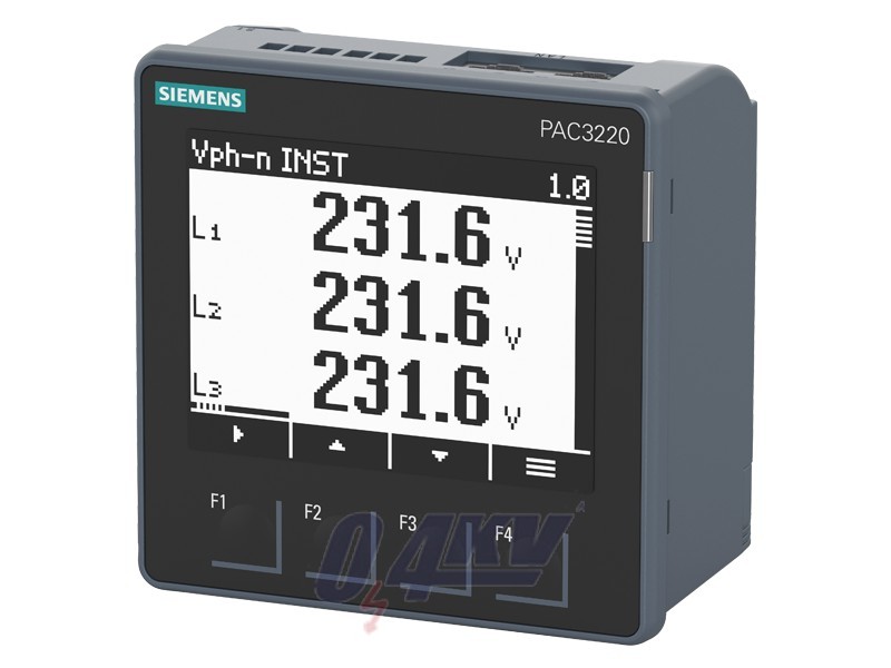 SENTRON PAC3220 teljesítményfelügyelet, elülső szerelés, 690/400 V, 5 A, 100-250 V AC/DC, Modbus TCP