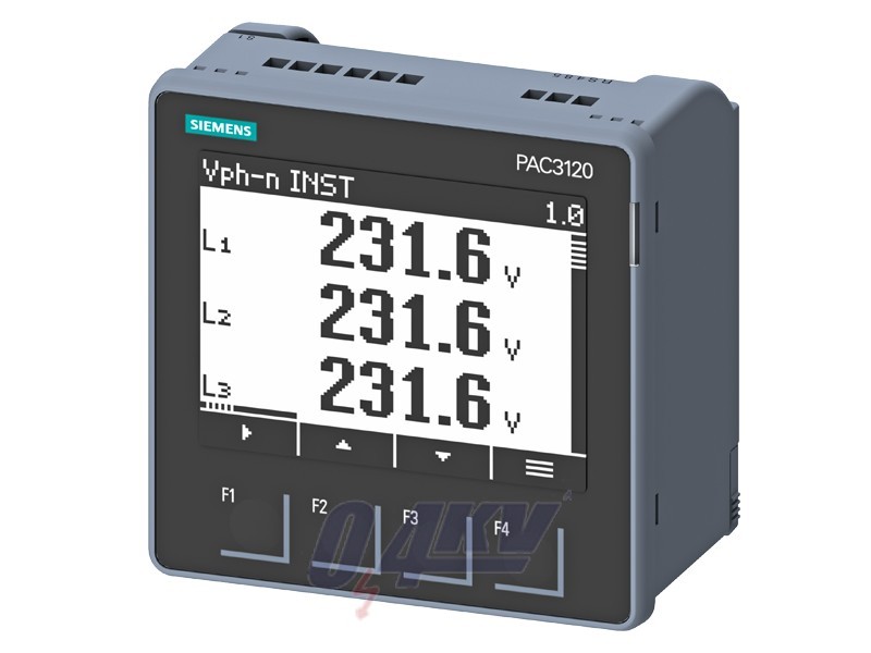 SENTRON PAC3120 teljesítményfelügyelet, elülső szerelés, 690/400 V, 5 A, 100-250 V AC/DC, Modbus RTU