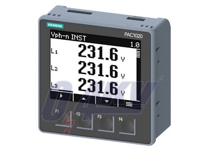 SENTRON PAC1020 teljesítményfelügyelet, elölre szerelhető, 400/230 V, 5 A, 85-276 V AC, Modbus RTU
