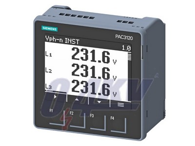 SENTRON PAC3120 teljesítményfelügyelet, elülső szerelés, 690/400 V, 5 A, 100-250 V AC/DC, Modbus RTU