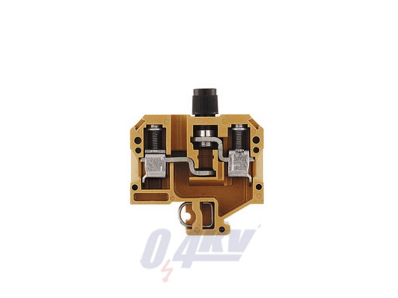 Biztosítós sorkapcsok, Csavaros csatlakozás, Biztosítóelem, Egyik oldalon szabad vég, Csavaros csatlakozás, 10 mm², 500 V, 10 A, G-Si. 5 x 25, középs