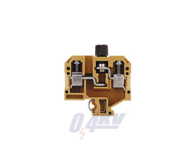 Biztosítós sorkapcsok, Csavaros csatlakozás, Biztosítóelem, Egyik oldalon szabad vég, Csavaros csatlakozás, 10 mm², 500 V, 10 A, G-Si. 5 x 20, középs