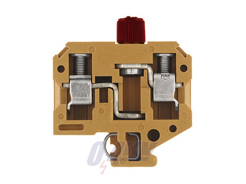 Biztosítós sorkapcsok, Csavaros csatlakozás, Biztosítóelem, Egyik oldalon szabad vég, Csavaros csatlakozás, 10 mm², 500 V, 10 A, G-Si. 6,3 x 32, közé