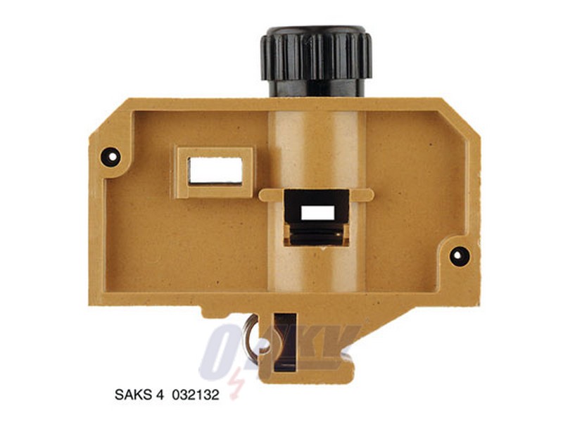 Biztosítós sorkapcsok, Csavaros csatlakozás, Biztosítóelem, Egyik oldalon szabad vég, Csavaros csatlakozás, 10 mm², 400 V, 16 A, E14, középsárga